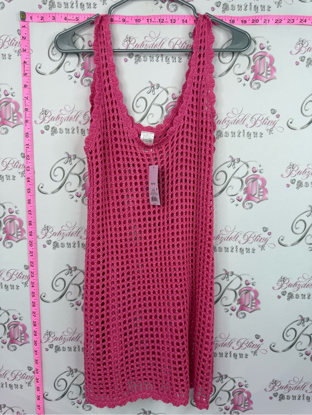 wild fable dress coverup brand new with tags Hot Pink Crochet Midi Dress